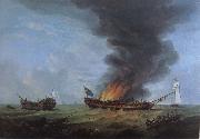 Robert Dodd Action Between the Quebec and the Surviellante oil painting on canvas